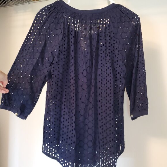 Daniel Rainn Wilcox Smock Detail Top, Navy, XS - Picture 2 of 5